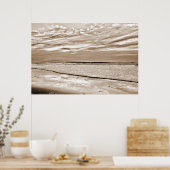 セピア反射と穏やかな波 ポスター (キッチン)