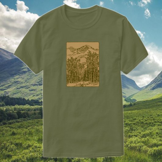 セピア山脈と森 Tシャツ