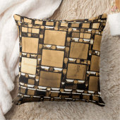 セピア幾何鏡パターン クッション (ブランケット)