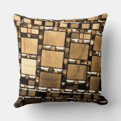 セピア幾何鏡パターン クッション (裏面)