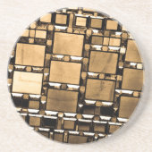 セピア幾何鏡パターン コースター (正面)