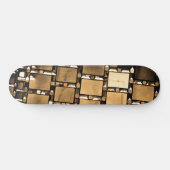 セピア幾何鏡パターン スケートボード (横)