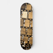 セピア幾何鏡パターン スケートボード (正面)