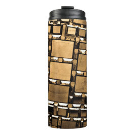 セピア幾何鏡パターン タンブラー