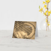 セピア抽象芸術ギターは単なるノートグリーティング カード (黄色い花)