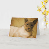 セピア挨拶カードのシャム語 – 水平 カード (黄色い花)