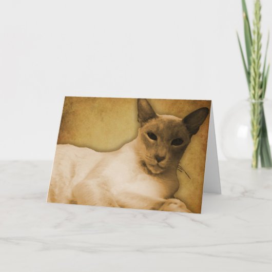 セピア挨拶カードのシャム語 – 水平 カード (正面)