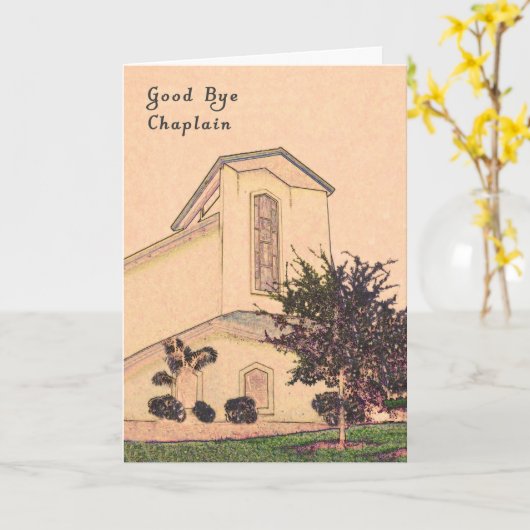 セピア教会との別れのチャプラインカード カード (黄色い花)