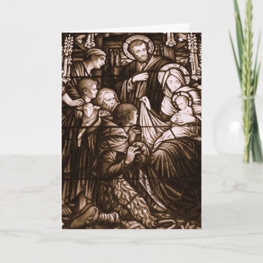 セピア染色ガラスクリスマスカード シーズンカード (正面)