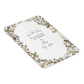 セピア植物結婚式の日付を保存 マグネット (右側)