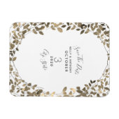 セピア植物結婚式の日付を保存 マグネット (横)