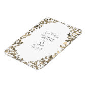 セピア植物結婚式の日付を保存 マグネット (左側)