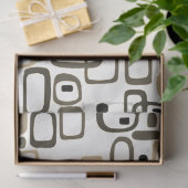 セピア楕円、カラフル幾何形状パターン 薄葉紙 (ギフト)