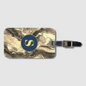 セピア液体インクトーン遊、モノグラムの荷物T ラゲッジタグ (正面横)