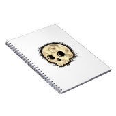 セピア点々のあるハーフトーンスカル水色 ノートブック (右側)