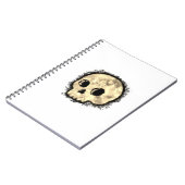 セピア点々のあるハーフトーンスカル水色 ノートブック (左側)