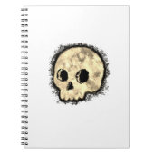 セピア点々のあるハーフトーンスカル水色 ノートブック (正面)