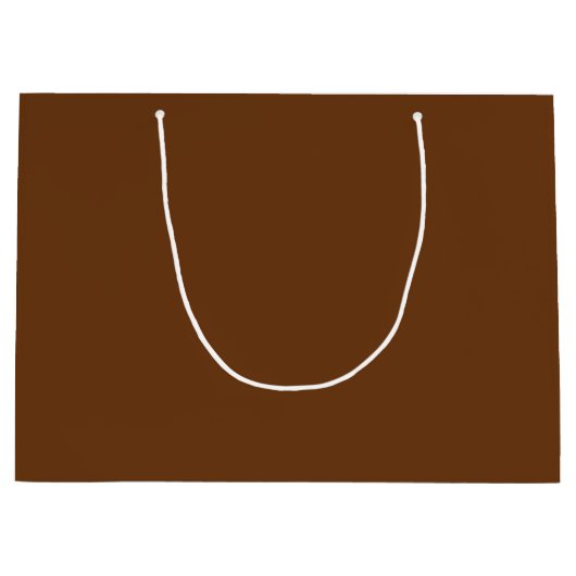 セピア無地の空白の色 ラージペーパーバッグ (正面)