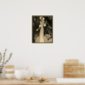 セピア熱帯アールデコプリント – ウィリアムP.ウェルシュ ポスター (キッチン)