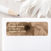 セピア牡丹の花のアドレス開花 ラベル (インサイチュ)