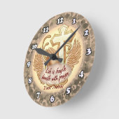 セピア祈りの言葉ハンズクリスチャンクロック ラウンド壁時計 (傾斜)