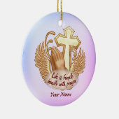 セピア祈りの言葉ハンズクリスチャン セラミックオーナメント (右)