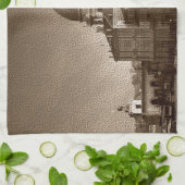 セピア紙エフェクトヴェネツィアグランドカナル キッチンタオル (折り畳み)