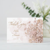 セピア素朴フローラ-ヴィンテージガーデンスタイル サンキューカード (スタンド正面)