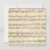 セピア結婚の音楽ハート 招待状 (裏面)