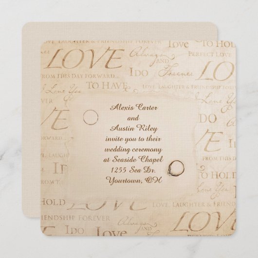 セピア結婚式招待状 招待状 (正面/裏面)