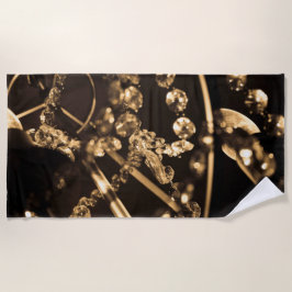 セピア結晶シャンデリア抽象芸術 ビーチタオル