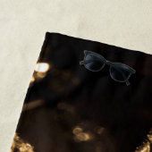 セピア結晶シャンデリア抽象芸術 ビーチタオル (インサイチュ)