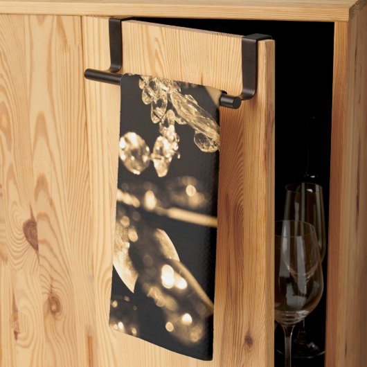 セピア結晶シャンデリア キッチンタオル (三つ折り)