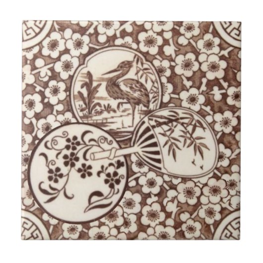 セピア美スタイル日本のアンティークレプロタイル タイル (正面)