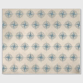 セピア航海の背景のコンパス ラッピングペーパー (フラット)