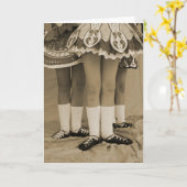 セピア色のアイルランド人のダンスカード カード (黄色い花)