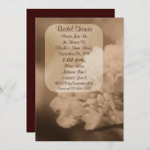 セピア色のアジサイの花のブライダルシャワーの招待 招待状 (正面/裏面)