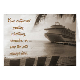 セピア色のカスタム・カードの船