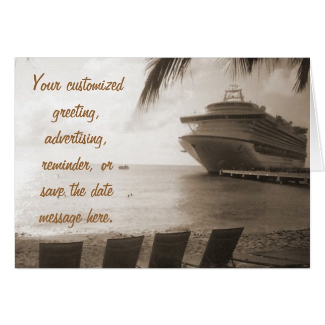 セピア色のカスタム・カードの船 (正面横)