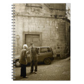 セピア色のノートのイタリアンな通り場面 ノートブック (正面)