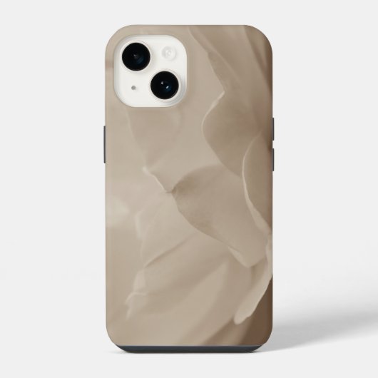 セピア色のバラの美しさ iPhoneケース (裏面)