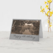 セピア色のバースデー・カード カード (黄色い花)