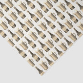 セピア色のビール瓶およびガラスパターン 薄葉紙 (詳細)