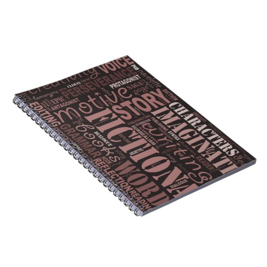 セピア色のフィクションの作家の単語の芸術のノート ノートブック (右側)