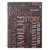 セピア色のフィクションの作家の単語の芸術のノート ノートブック (正面)