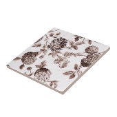 セピア色のブラウンのヴィンテージ花のToile No.2 タイル (側面)