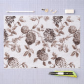 セピア色のブラウンのヴィンテージ花のToile No.2 薄葉紙 (クラフト)