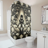 「セピア色のマーメイドエレガンス – ヴィンテージファンタジー」 シャワーカーテン (インサイチュ)