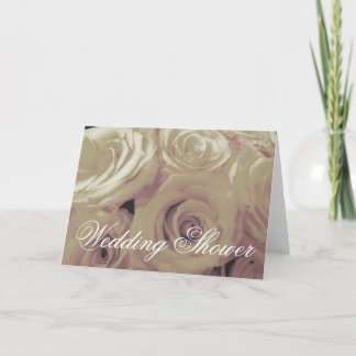 セピア色のヴィンテージ一見のバラのブライダルシャワーカード シーズンカード