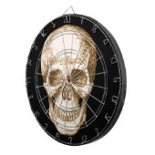 セピア色の人間のスカルの顔 ダーツボード (正面右)